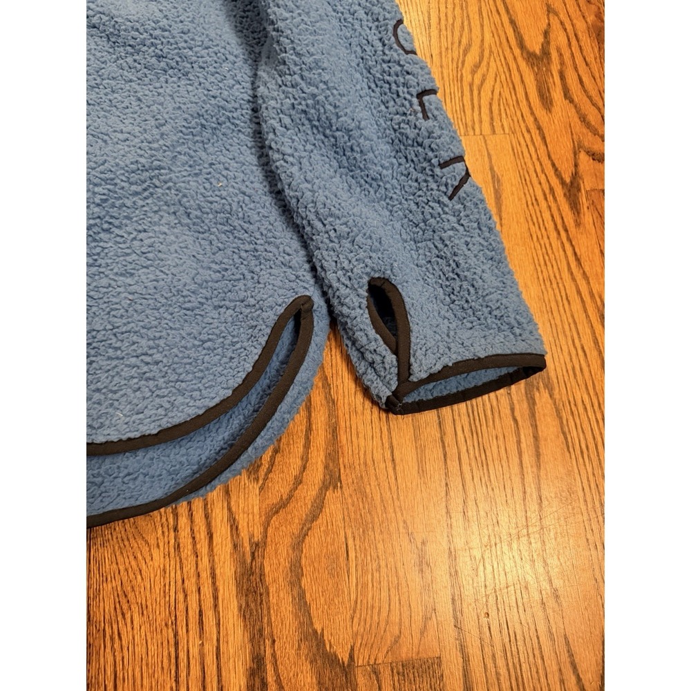 Tommy‎ Hilfiger Fluffy Hooded Sherpa Fleece 1/4 Zip Jacket Pullover Large Blue - Picture 5 of 10